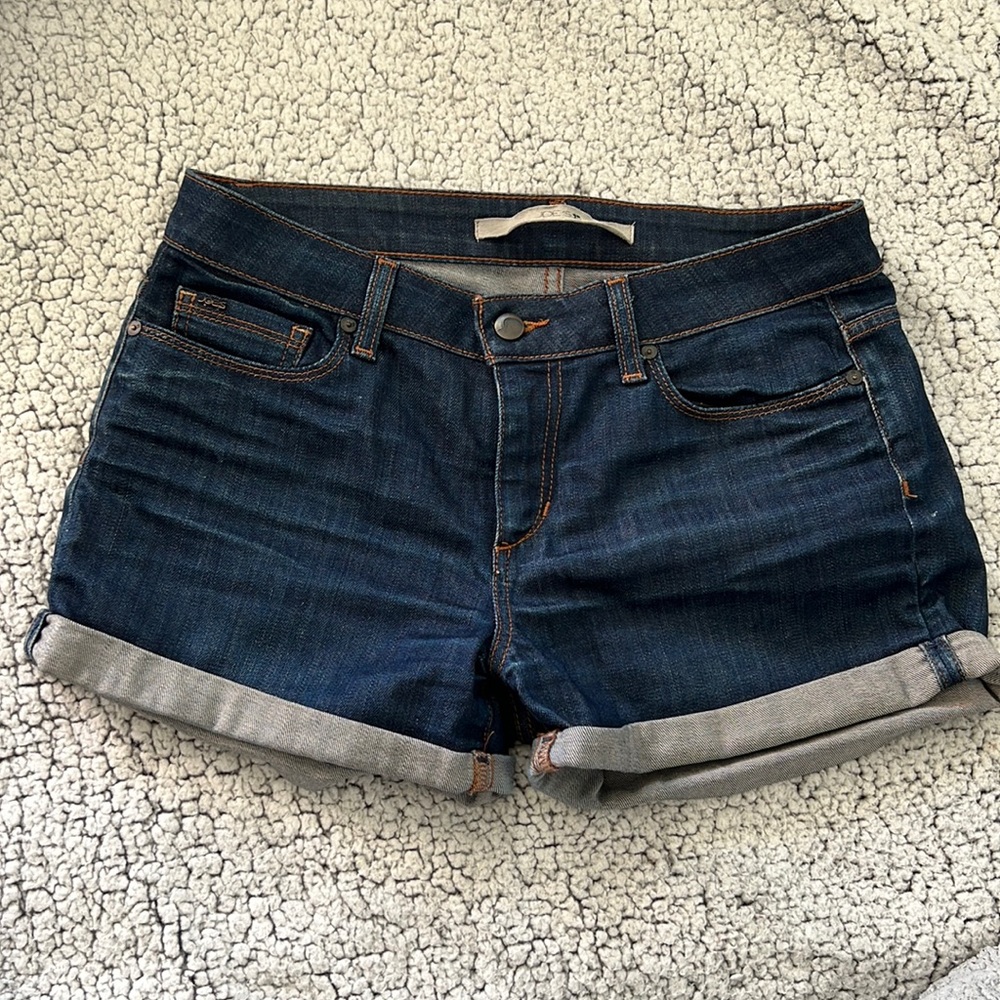 Joe's cuffed dark denim shorts